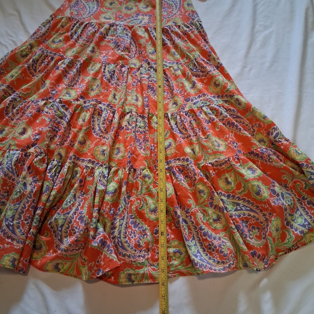 LAUREN RALPH women Size XS Paisley Print Maxi Skirt - Multicolor - Picture 10 of 13